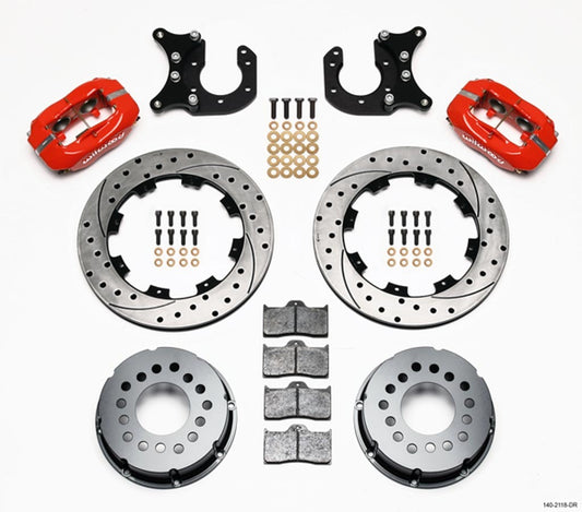Wilwood P/S Rear Disc Kit New Big Ford Drilled Red MPN WIL140-2118-DR For Ford