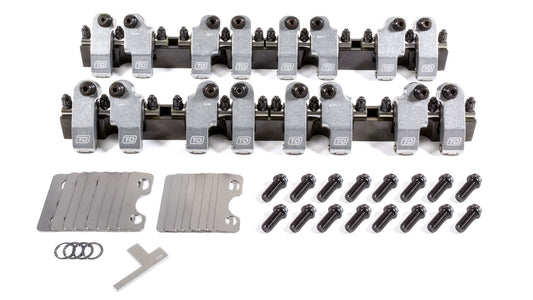 T AND D MACHINE  SBC Shaft Rocker Arm Kit w/Bowtie 18 Deg. Heads  TDM2053-165/160
