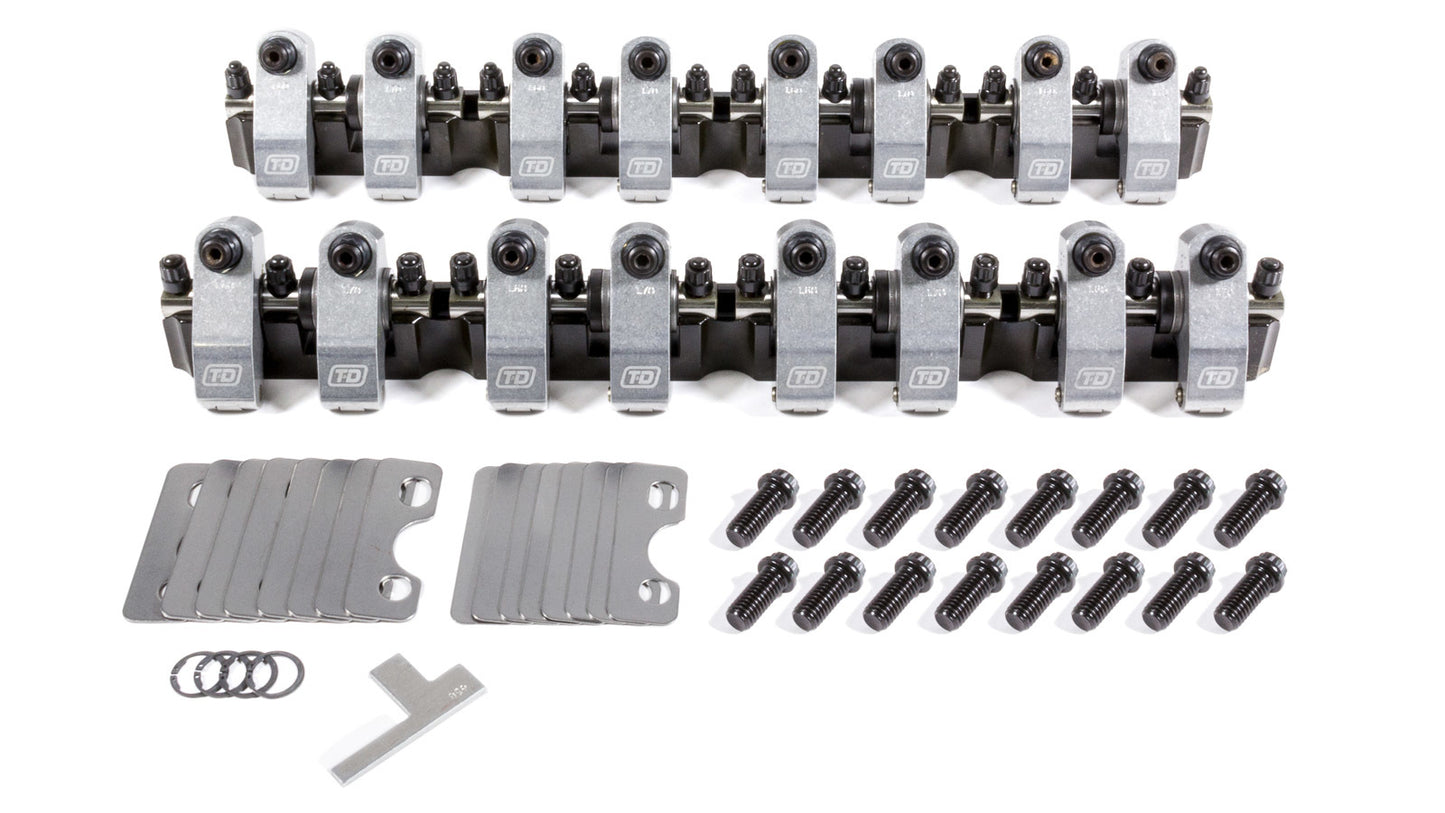 T AND D MACHINE  SBF Shaft Rocker Arm Kit w/Edelbrock Victor Jr Hd  TDM7304-170/160