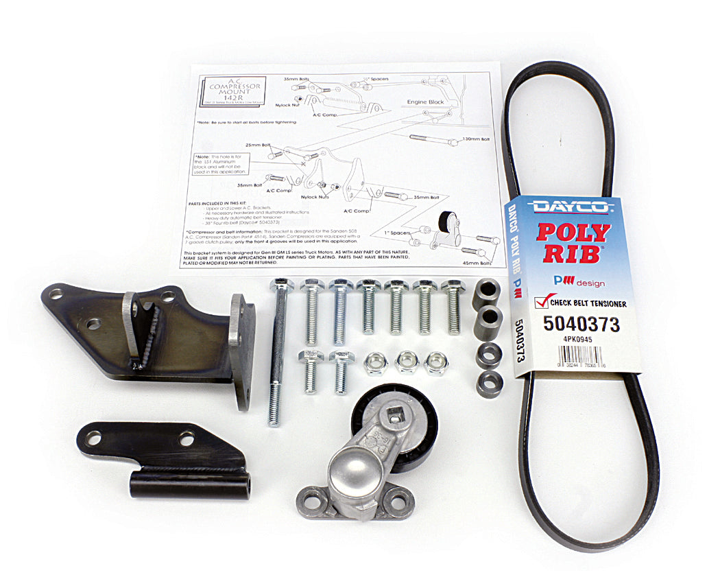 Alan Grove Components LS Engine Low A/C Compressor Bracket MPN ALG142R For GM Fullsize Truck LS-Series