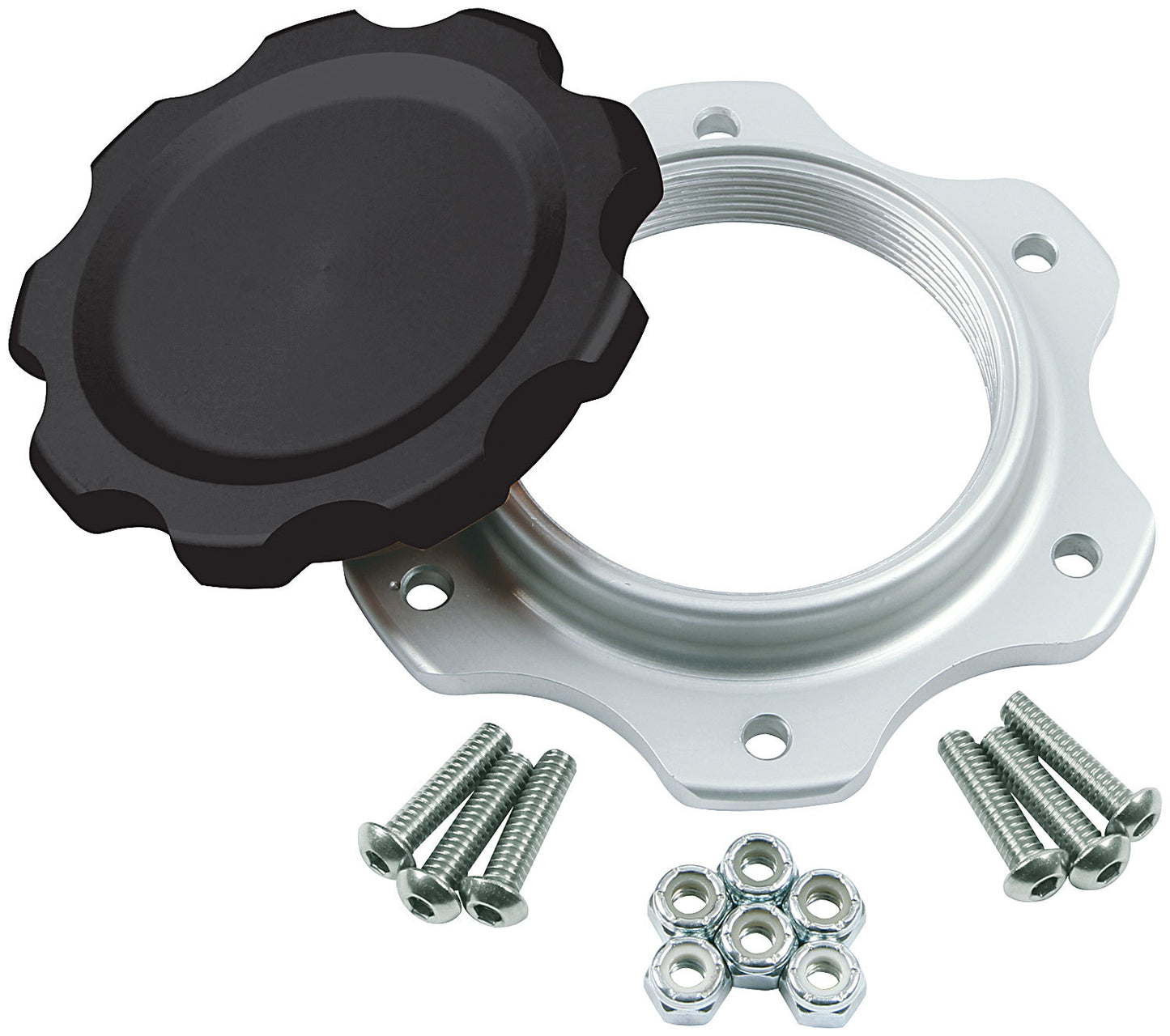 Allstar Performance   Fuel Cell Cap and Bung JAZ 6-Bolt Black  ALL40137