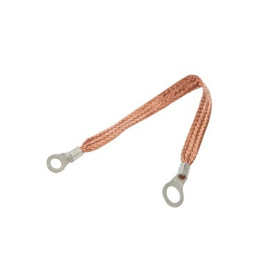 Allstar Performance   Copper Ground Strap 12in w/ 1/4in and 3/8in Ring  ALL76329-12