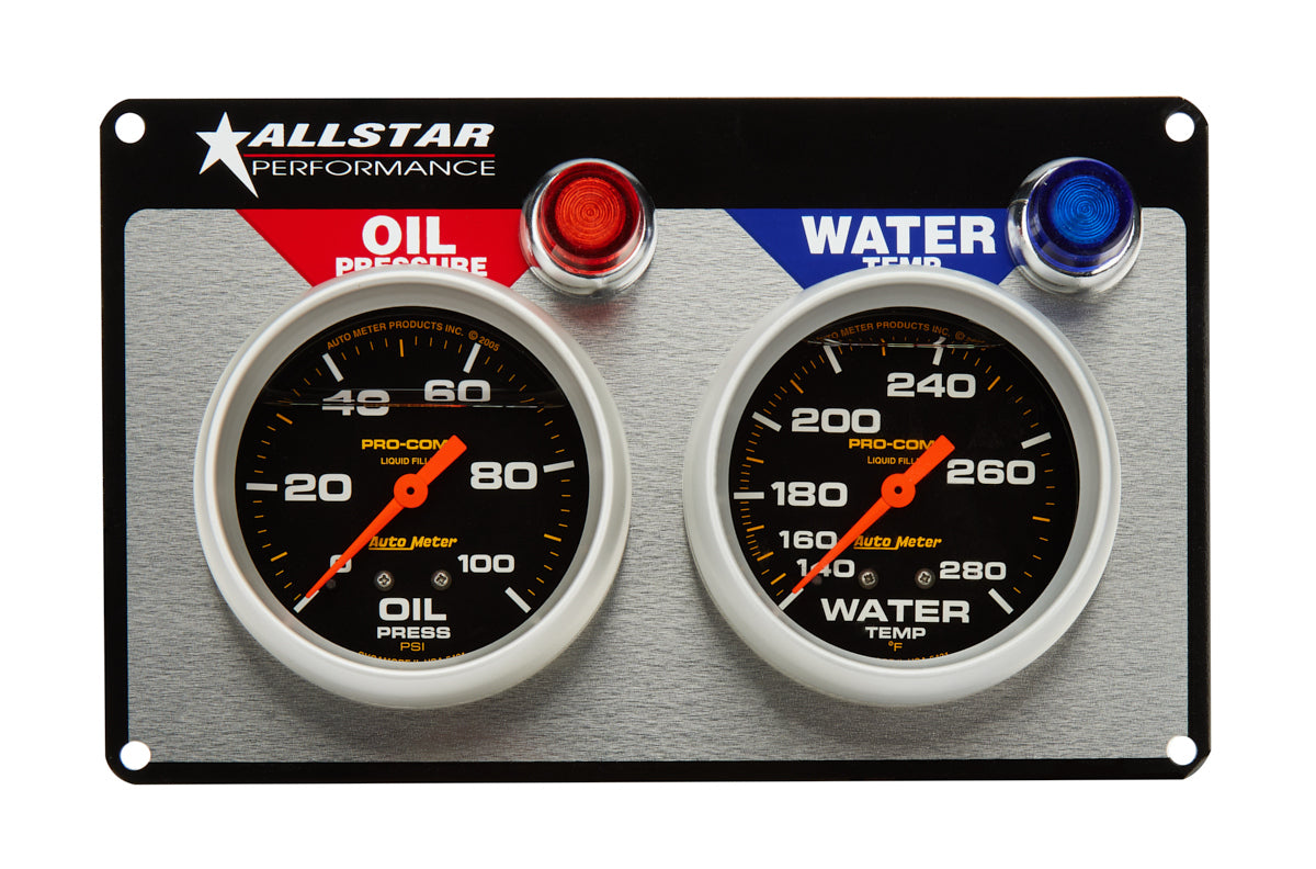 Allstar Performance   2 Gauge Panel A/M OP/WT Liquid Filled  ALL80120