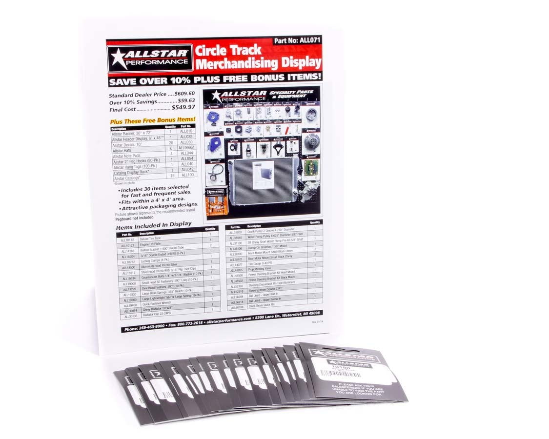Allstar Performance   Merchandising Display Components for ALL071  ALL99154