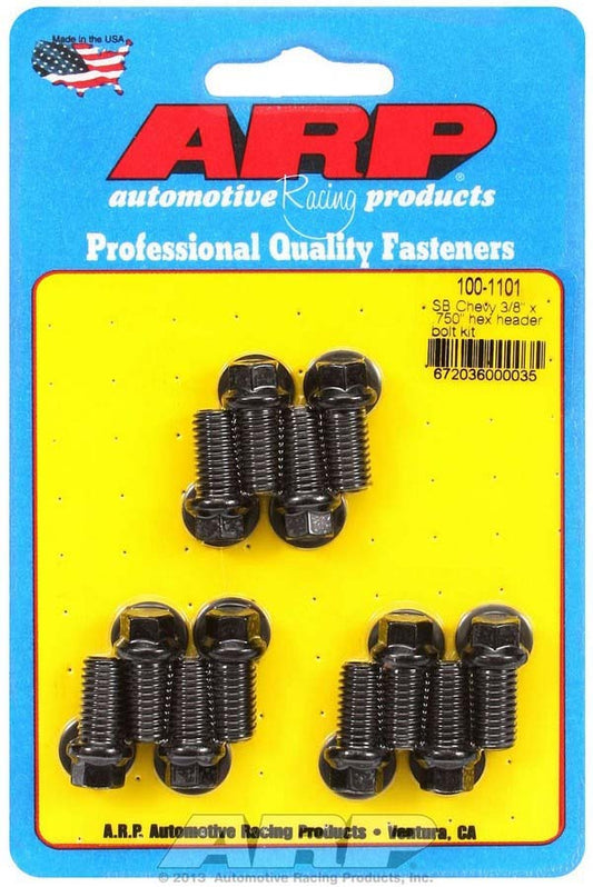 Arp Header Bolt Kit - 6pt. 3/8 x .750 UHL (12) MPN ARP100-1101 For Chevy