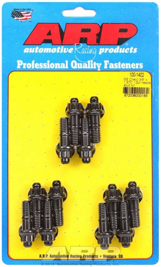 Arp Header Stud Kit - 12pt. 3/8 x 1.670 OAL (12) MPN ARP100-1402 For Chevy