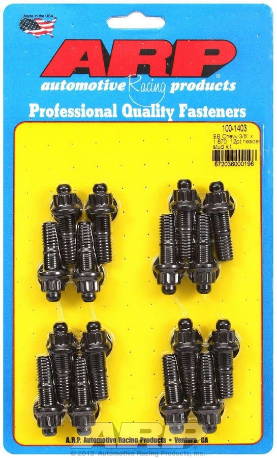 Arp Header Stud Kit - 12pt. 3/8 x 1.670 OAL (16) MPN ARP100-1403 For Chevy