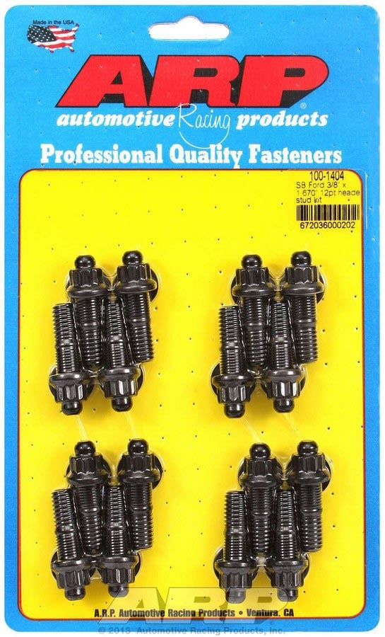 Arp Header Stud Kit - 12pt. 3/8 x 1.670 OAL (16) MPN ARP100-1404 For Ford