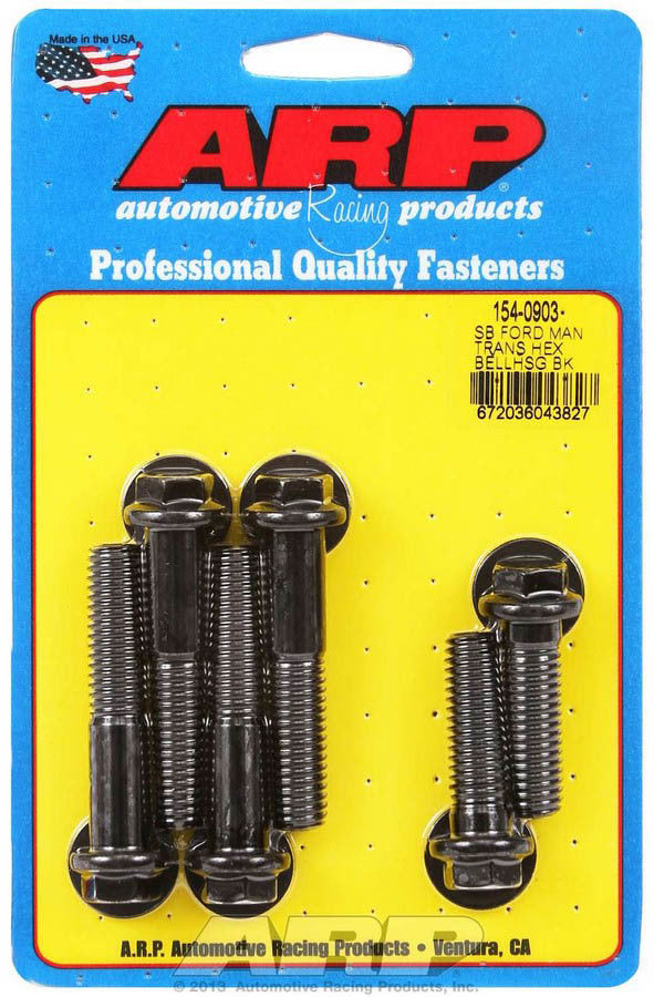 Arp Bellhousing 6pt Bolt Kit SBF w/Manual Trans MPN ARP154-0903 For Ford
