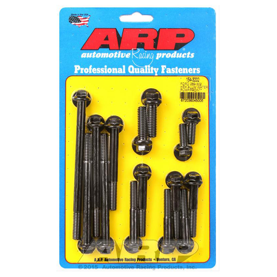 Arp Bolt Kit 6pt SBF 289/302 Alm Water Pump & T-Cover MPN ARP154-3202 For Ford