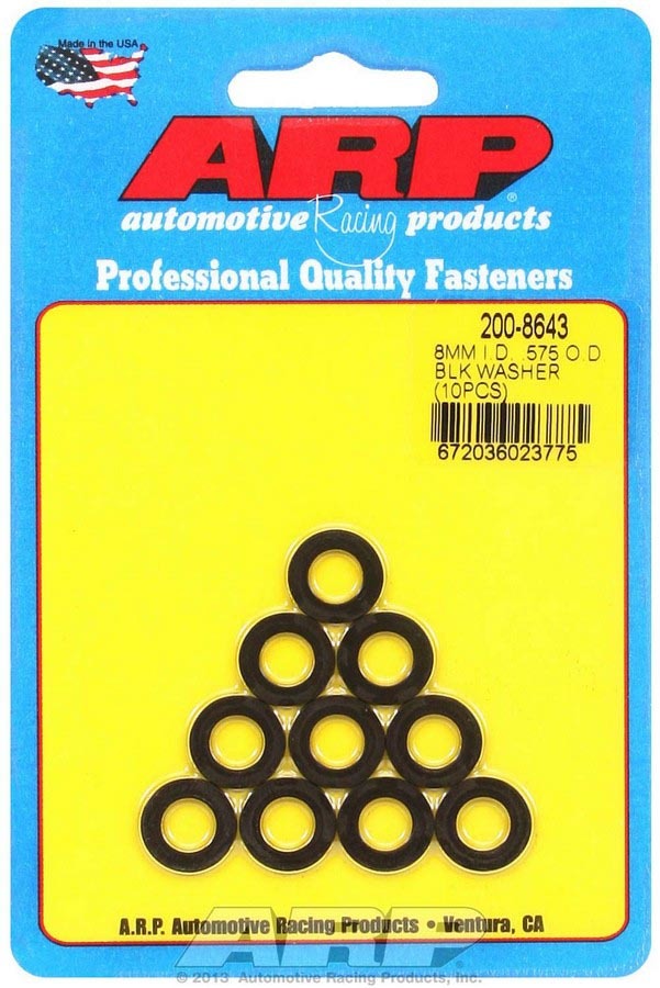 ARP   Black Washers - 8mm ID x .575 OD (10)  ARP200-8643