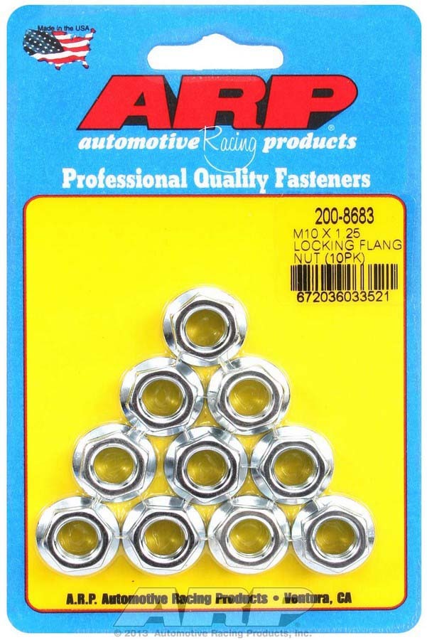 ARP   M10 x 1.25 Locking Flange Nuts (10)  ARP200-8683