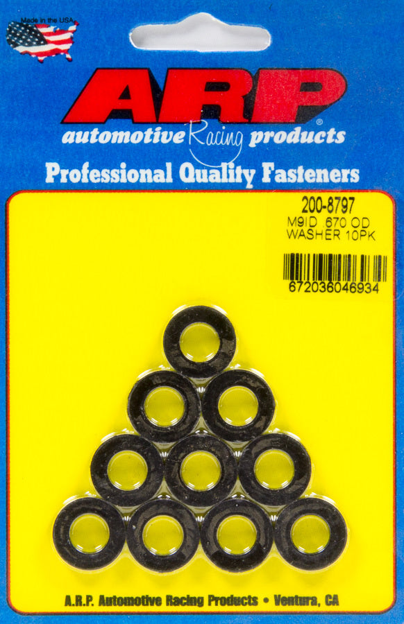 ARP   Black Washers - 9mm ID x .670 OD (10pk)  ARP200-8797