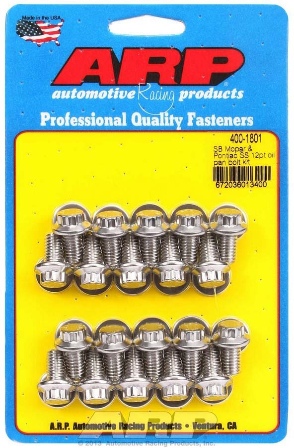 Arp   S/S Oil Pan Bolt Kit   ARP400-1801