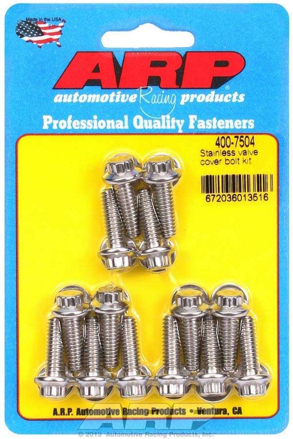 Arp   S/S Valve Cover Bolt Kit 1/4in- 20 12pt. (14)  ARP400-7504