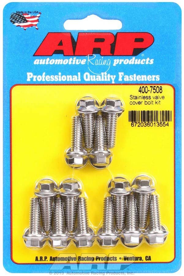 Arp   S/S Valve Cover Bolt Kit 1/4in- 20 6pt. (14)  ARP400-7508