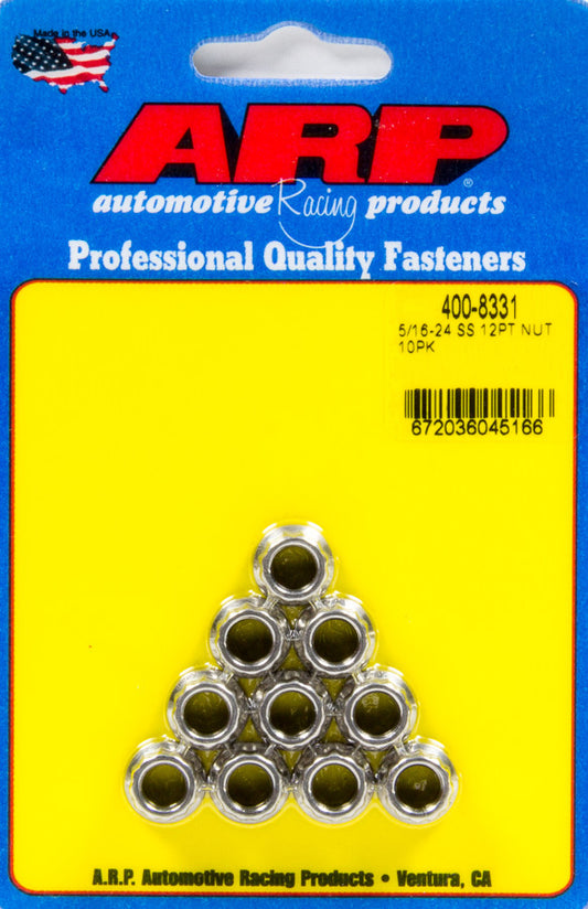 Arp 5/16-24 SS 12pt Nut Kit (10pk) MPN ARP400-8331