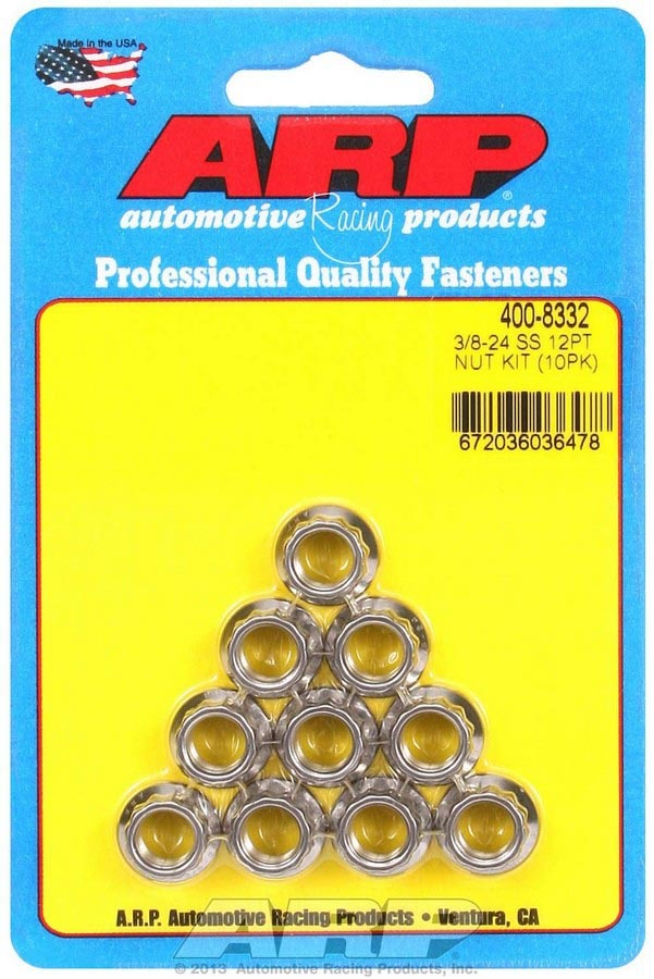 Arp S/S 12pt. Nuts - 3/8-24 (10) MPN ARP400-8332
