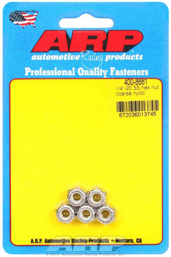 ARP   S/S Hex Nyloc Nuts 1/4-20 (5)  ARP400-8661