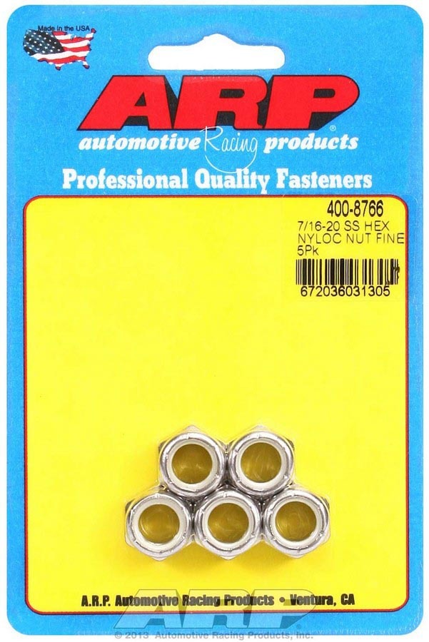 ARP   S/S 6pt. Fine Nyloc Nuts - 7/16-20 (5)  ARP400-8766