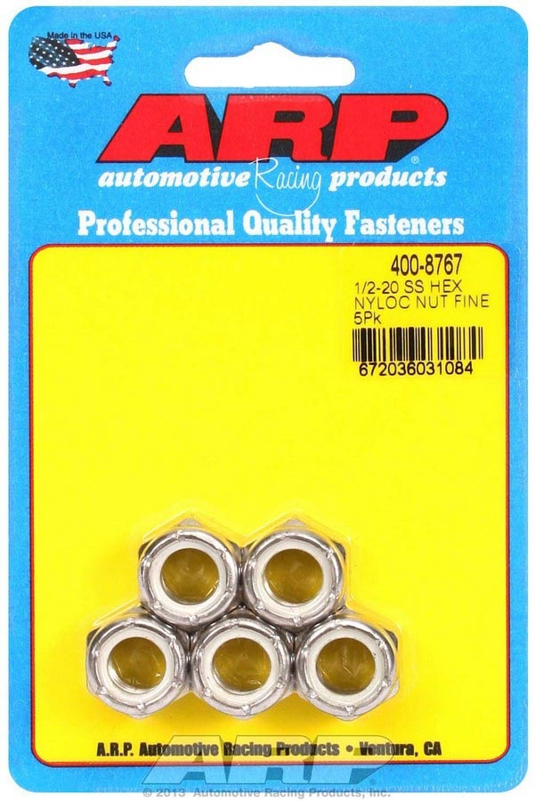 ARP   S/S 6pt. Fine Nyloc Nuts - 1/2-20 (5)  ARP400-8767