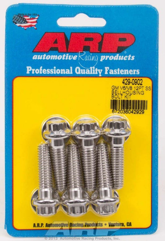 Arp S/S Bellhousing Bolt Kit - 12pt. GM V6/V8 MPN ARP429-0902 For GM V6