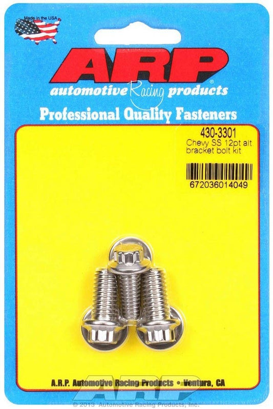 ARP   S/S Chevy Alternator Bracket Bolt Kit 12pt.  ARP430-3301