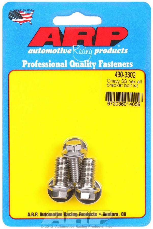 ARP   S/S Chevy Alternator Bracket Bolt Kit 6pt.  ARP430-3302