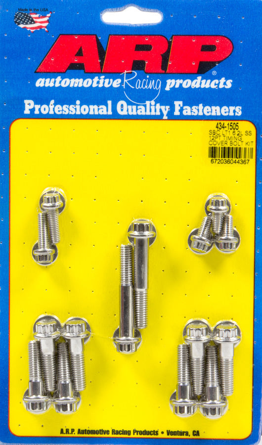 Arp Timing Cover Bolt Kit GM LT1 6.2L 12pt S/S MPN ARP434-1505 For GM GenV LT-Series