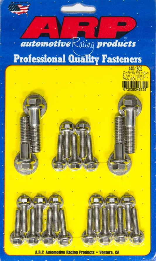 Arp Oil Pan 6pt Bolt Kit Mopar 5.7L/6.1L Hemi MPN ARP440-1802 For Mopar Gen III