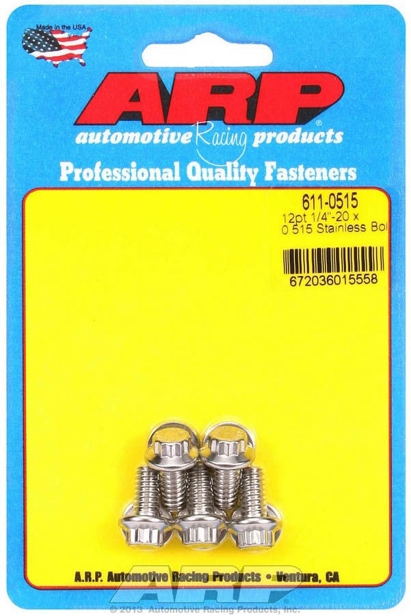 ARP   S/S Bolt Kit - 12pt. (5) 1/4-20 x .515  ARP611-0515