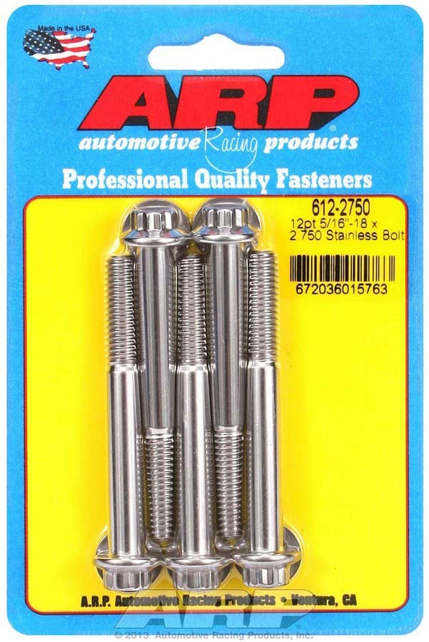 ARP   S/S Bolt Kit - 12pt. (5) 5/16-18 x 2.750  ARP612-2750