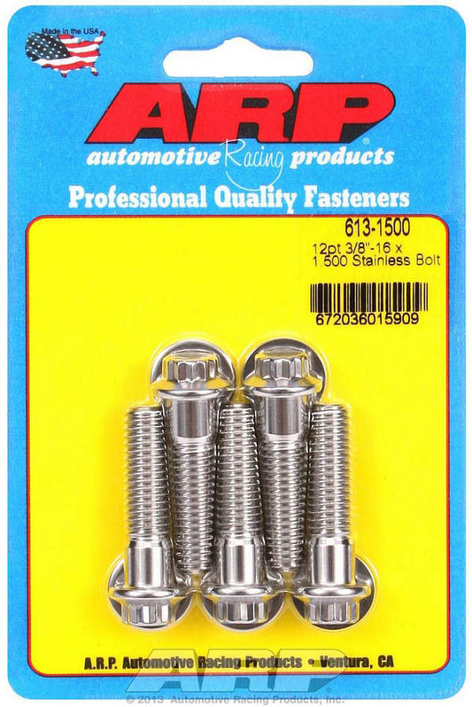 Arp   S/S Bolt Kit - 12pt. (5) 3/8-16 x 1.500  ARP613-1500