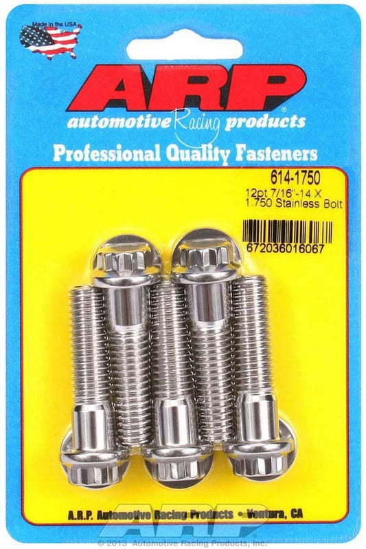 Arp S/S Bolt Kit - 12pt. (5) 7/16-14 x 1.750 MPN ARP614-1750 For Universal use