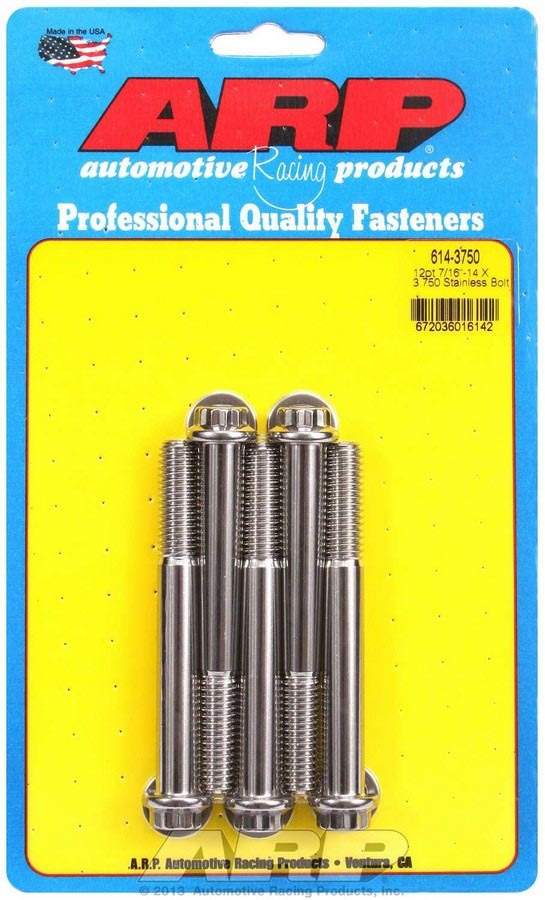 Arp S/S Bolt Kit - 12pt. (5) 7/16-14 x 3.750 MPN ARP614-3750 For Universal use