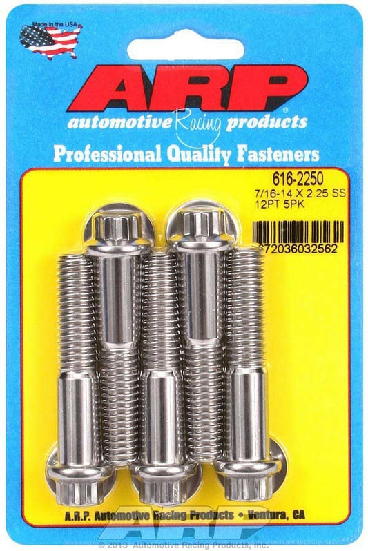 Arp S/S Bolt Kit - 12pt. (5) 7/16-14 x 2.250 MPN ARP616-2250 For Universal use