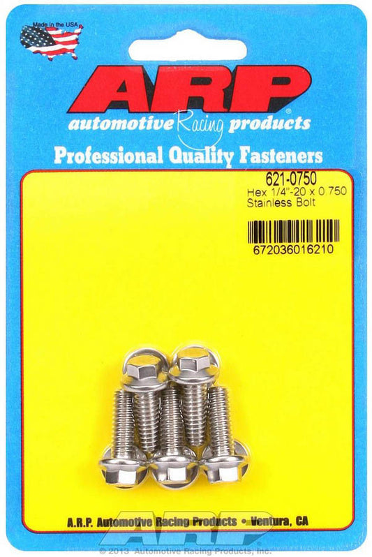 Arp   S/S Bolt Kit - 6pt. (5) 1/4-20 x .750  ARP621-0750