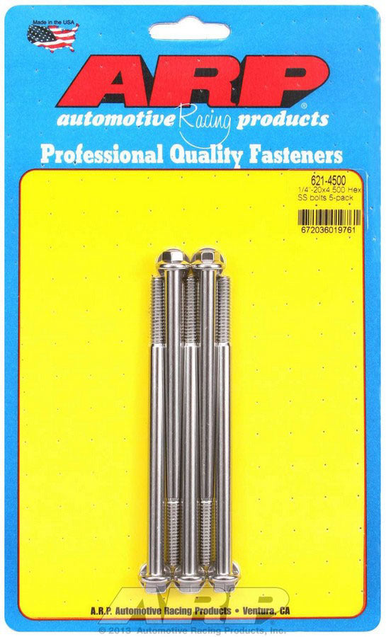 ARP   S/S Bolt Kit - 6pt. (5) 1/4-20 x 4.500  ARP621-4500