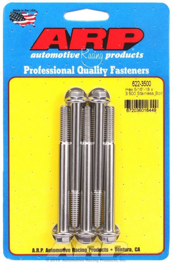 Arp S/S Bolt Kit - 6pt. (5) 5/16-18 x 3.500 MPN ARP622-3500 For Universal use