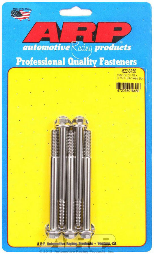 Arp S/S Bolt Kit - 6pt. (5) 5/16-18 x 3.750 MPN ARP622-3750 For Universal use