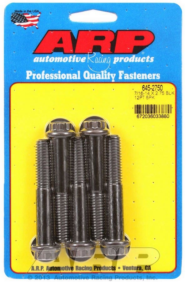 Arp Bolt Kit - 12pt 5pk 7/16-14 x 2.750 MPN ARP645-2750 For Universal use