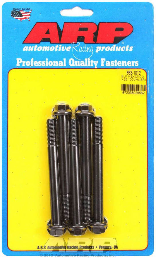 Arp Bolt Kit - 6pt. (5) 10mm x 1.25 x 100mm MPN ARP663-1012 For Universal use