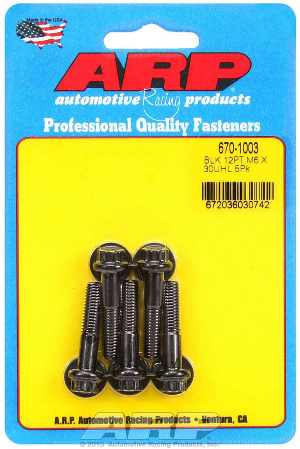 ARP   Bolt Kit - 12pt. (5) 6mm x 1.00 x 30mm  ARP670-1003
