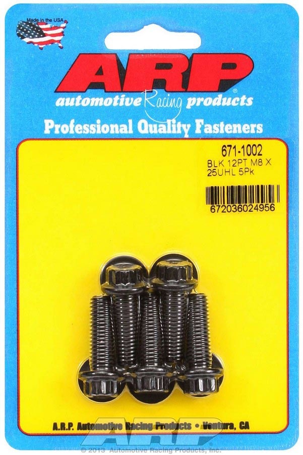 ARP   Bolt Kit - 12pt. (5) 8mm x 1.25 x 25mm  ARP671-1002