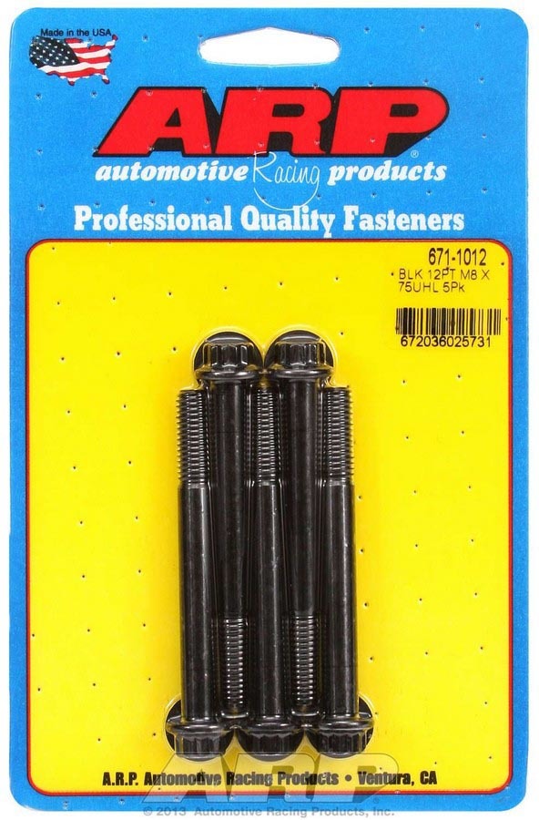 ARP   Bolt Kit - 12pt. (5) 8mm x 1.25 x 75mm  ARP671-1012