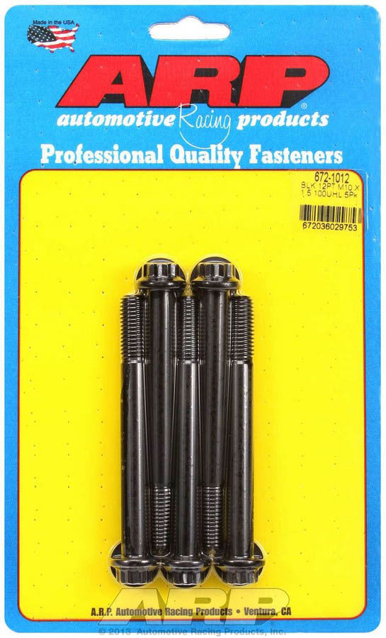 Arp Bolt Kit - 12pt. (5) 10mm x 1.5 x 100mm MPN ARP672-1012 For Universal use