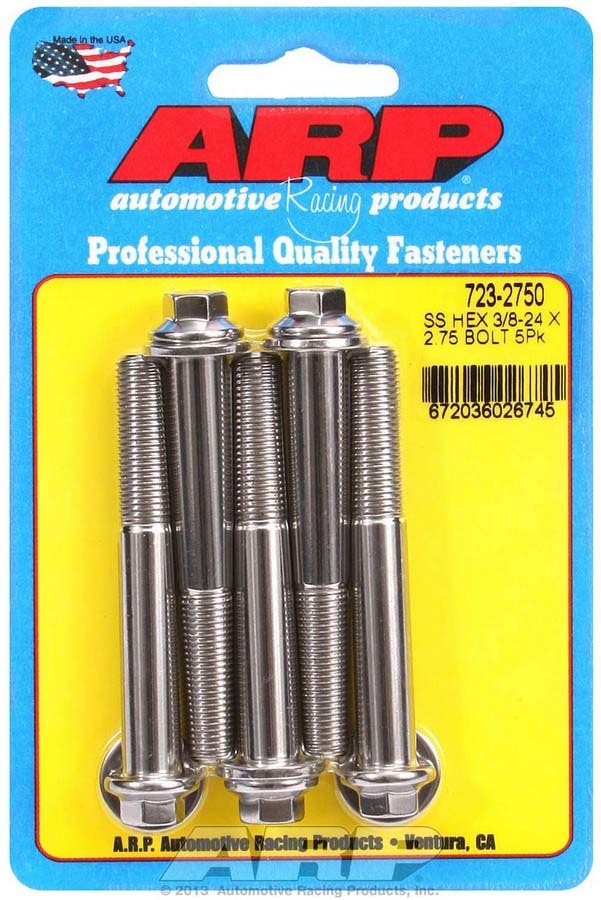 Arp S/S Bolt Kit - 6pt. (5) 3/8-24 x 2.750 MPN ARP723-2750 For Universal use