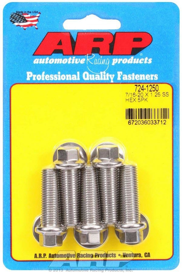 ARP   S/S Bolt Kit 6pt 5pk 7/16-20 x 1.250  ARP724-1250