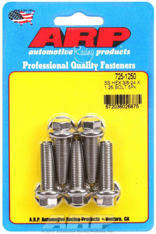 ARP   S/S Bolt Kit - 6pt. (5) 3/8-24 x 1.250  ARP725-1250