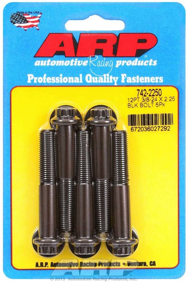 ARP   Bolts 3/8-24x2.250 UHL Black Oxide Bolts (5)  ARP742-2250